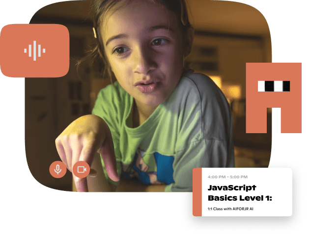 Child learning math with AI tutor