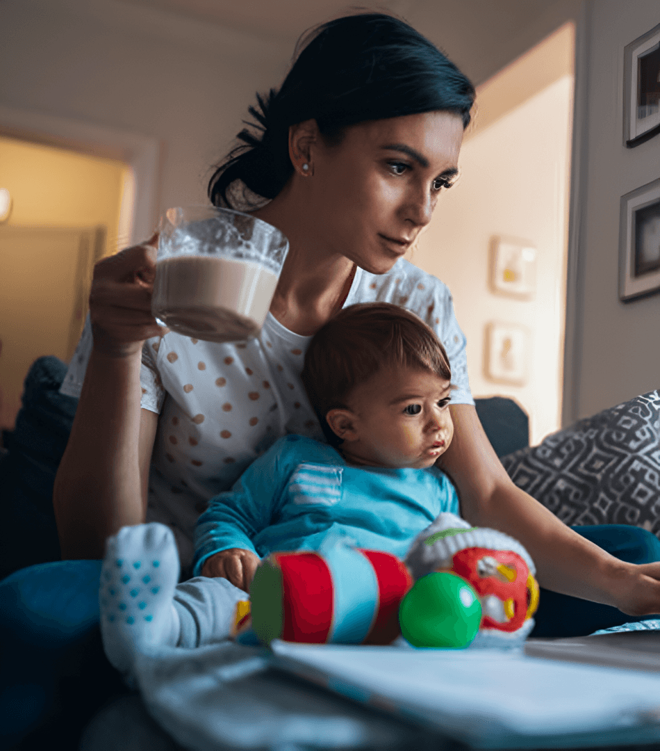 Parent helping child learn