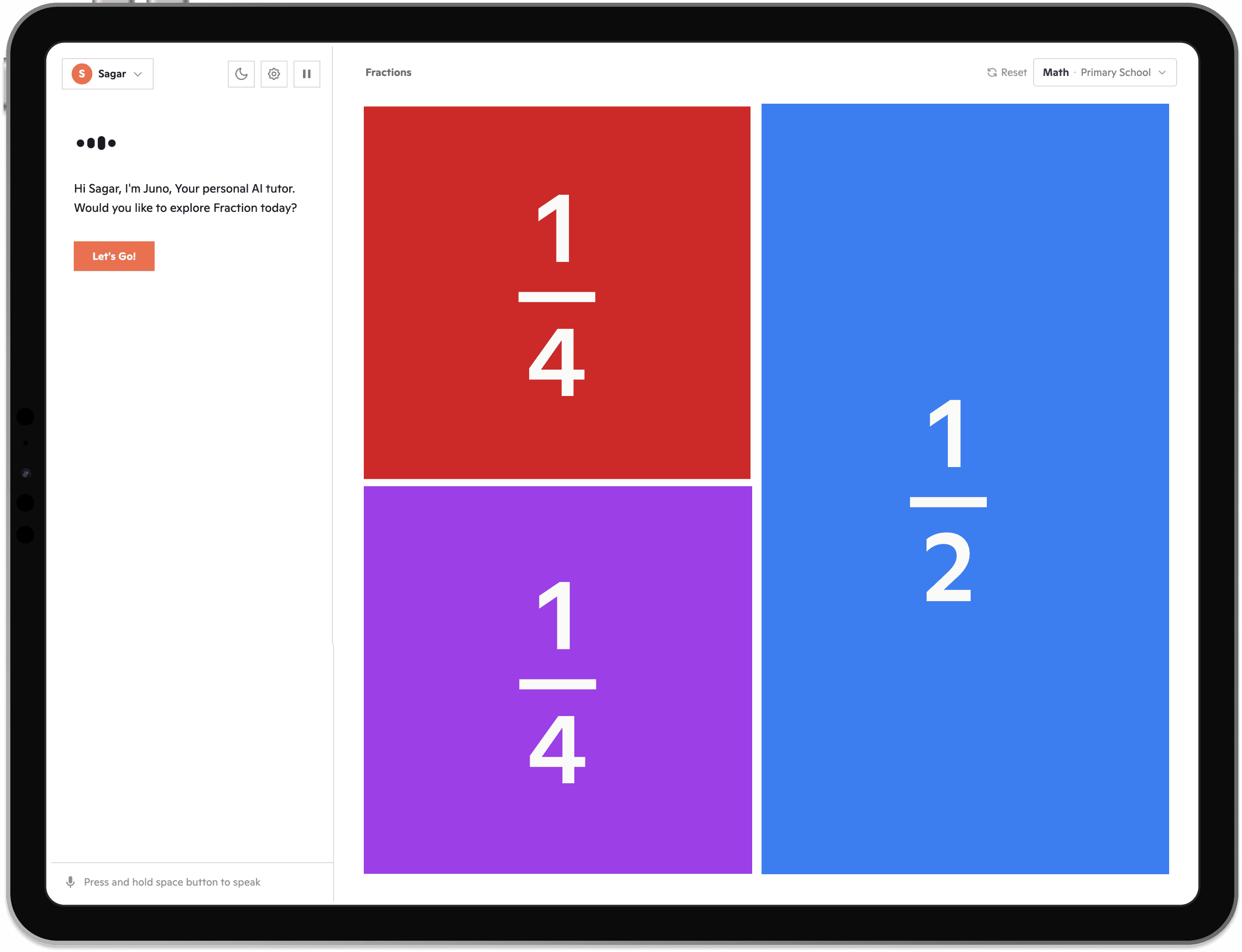 Child learning math with AI tutor